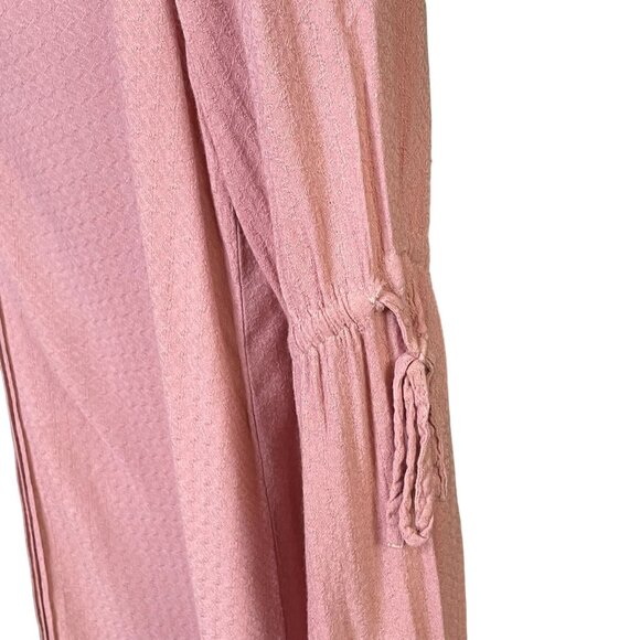 Free People Pink Boho Blouse Top Ruffle Collar Draw String Mid Sleeve Size XS u - Picture 7 of 14